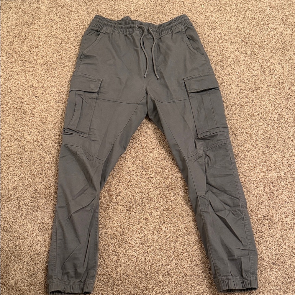 H&M Men's Charcoal Cargo Joggers - Drawstring Waist
